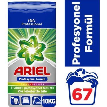 Ariel Proff. 10kg Parlak Renkler / 67 Yıkama