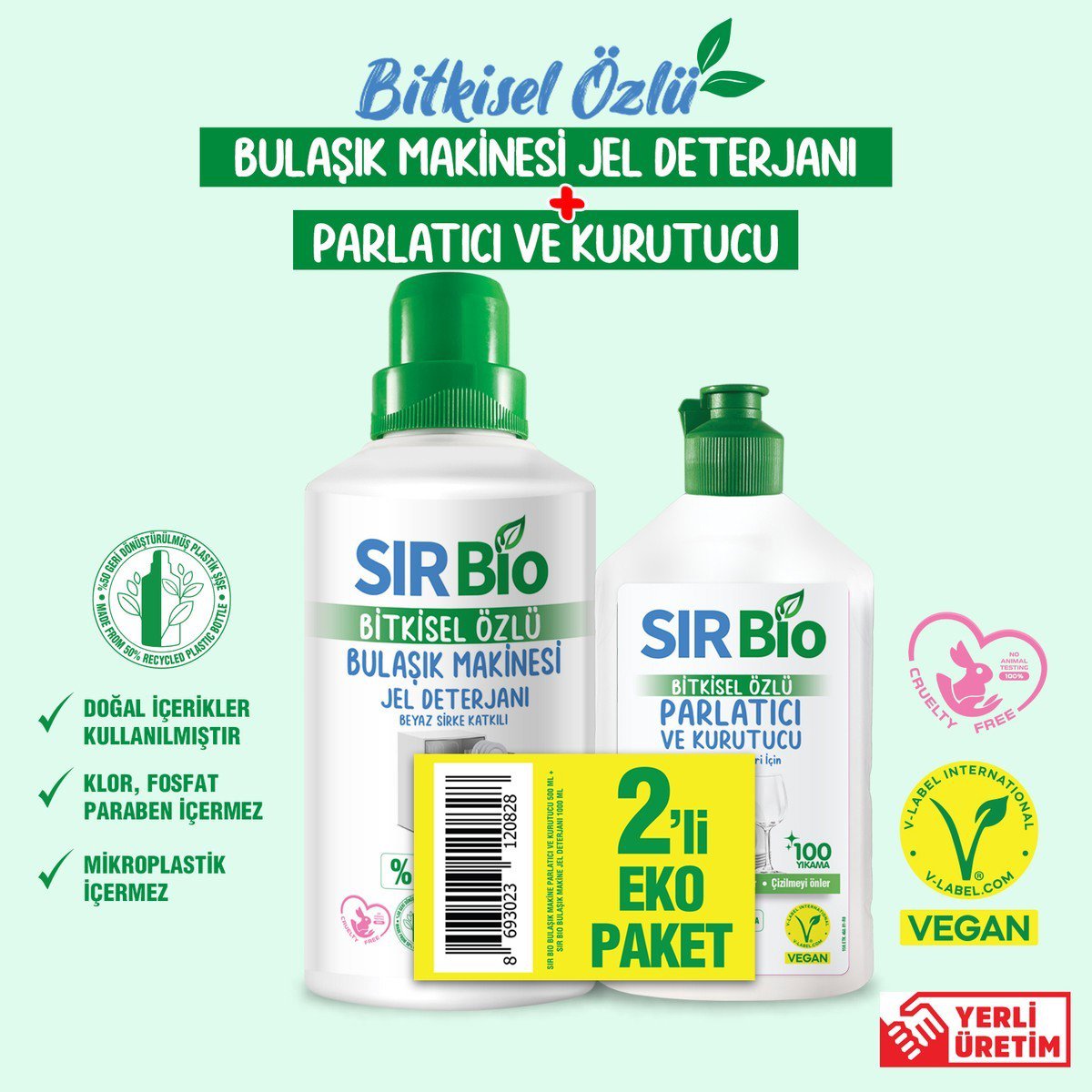 SIR Bio Bulaşık Deterjanı 1L + Parlatıcı 500ml