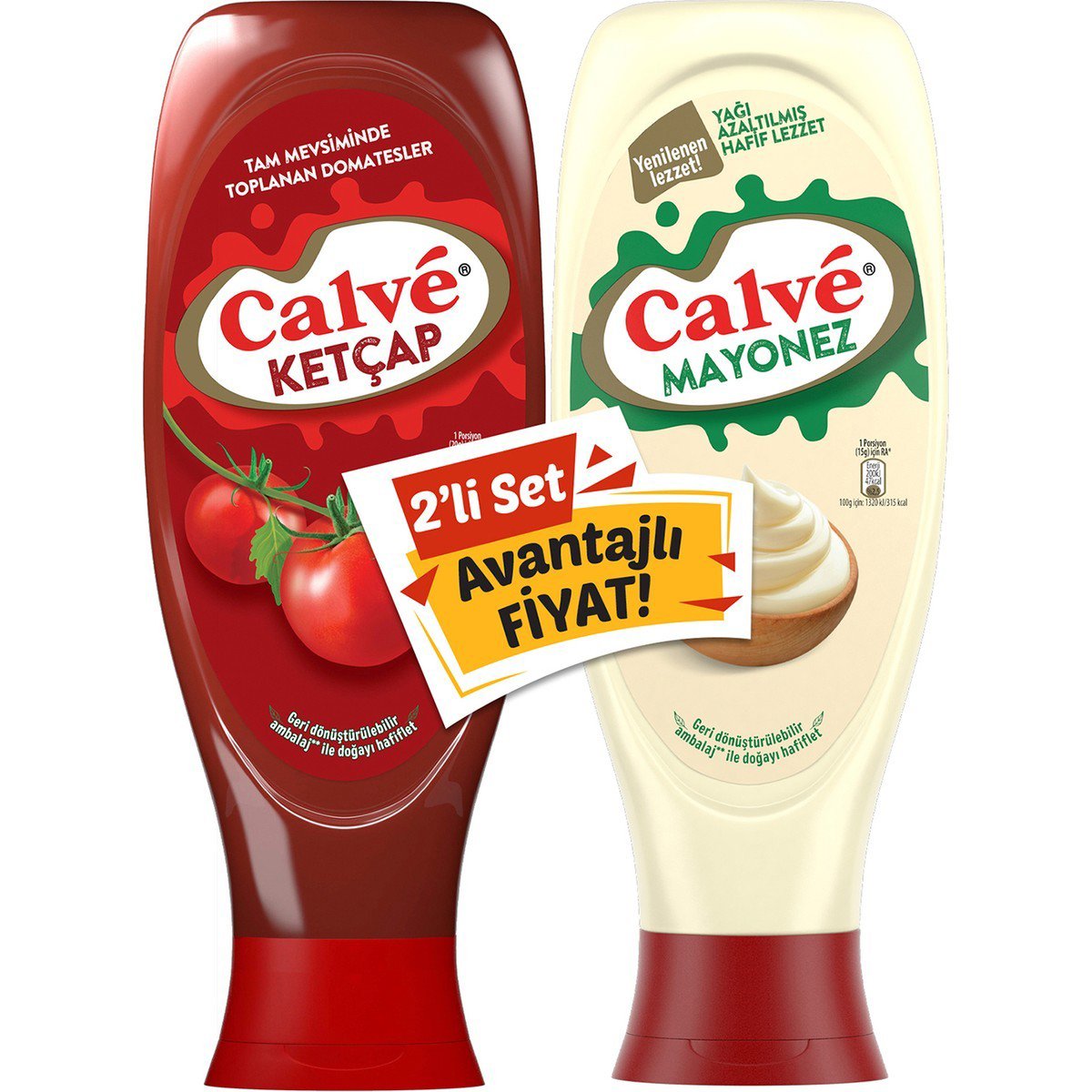 Calve Ketçap 610g + Mayonez 550g Set