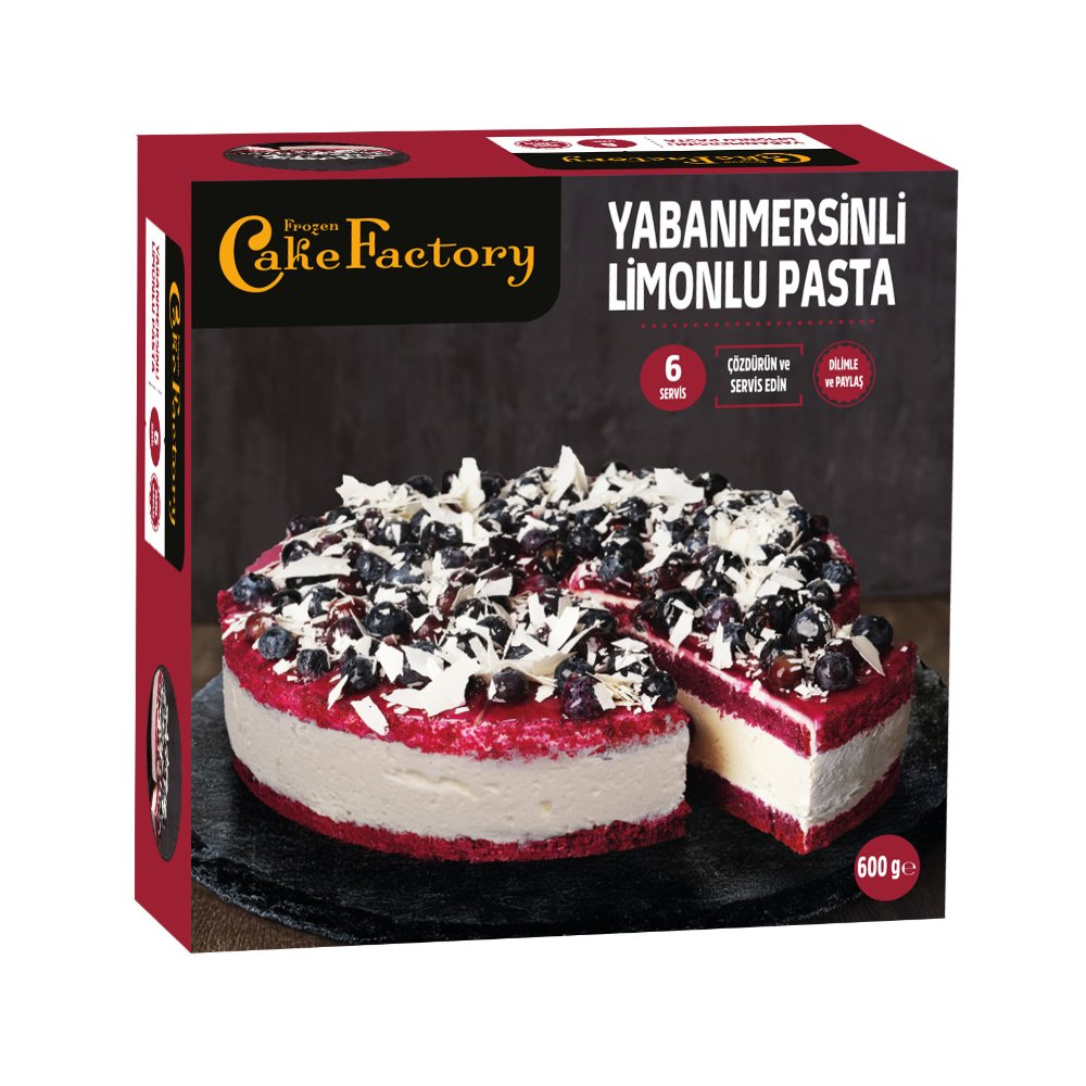 2F FROZEN CAKE FACTORY YABAN MERSİNLİ LİMONLU 600gr (x6)