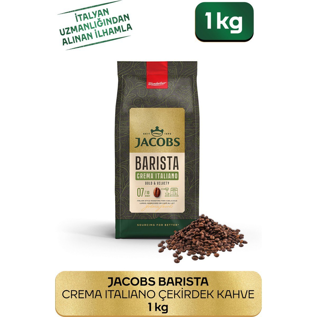 Jacobs Barista Çekirdek Kahve Crema Italiano 1kg
