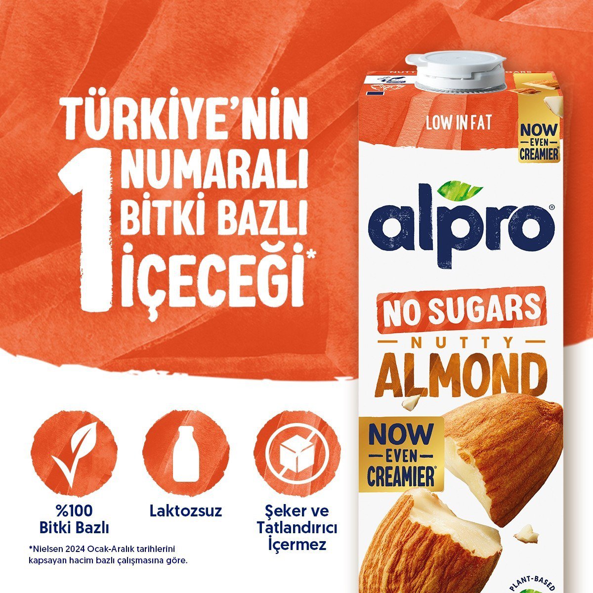 Alpro Badem Sütü Şekersiz 1L