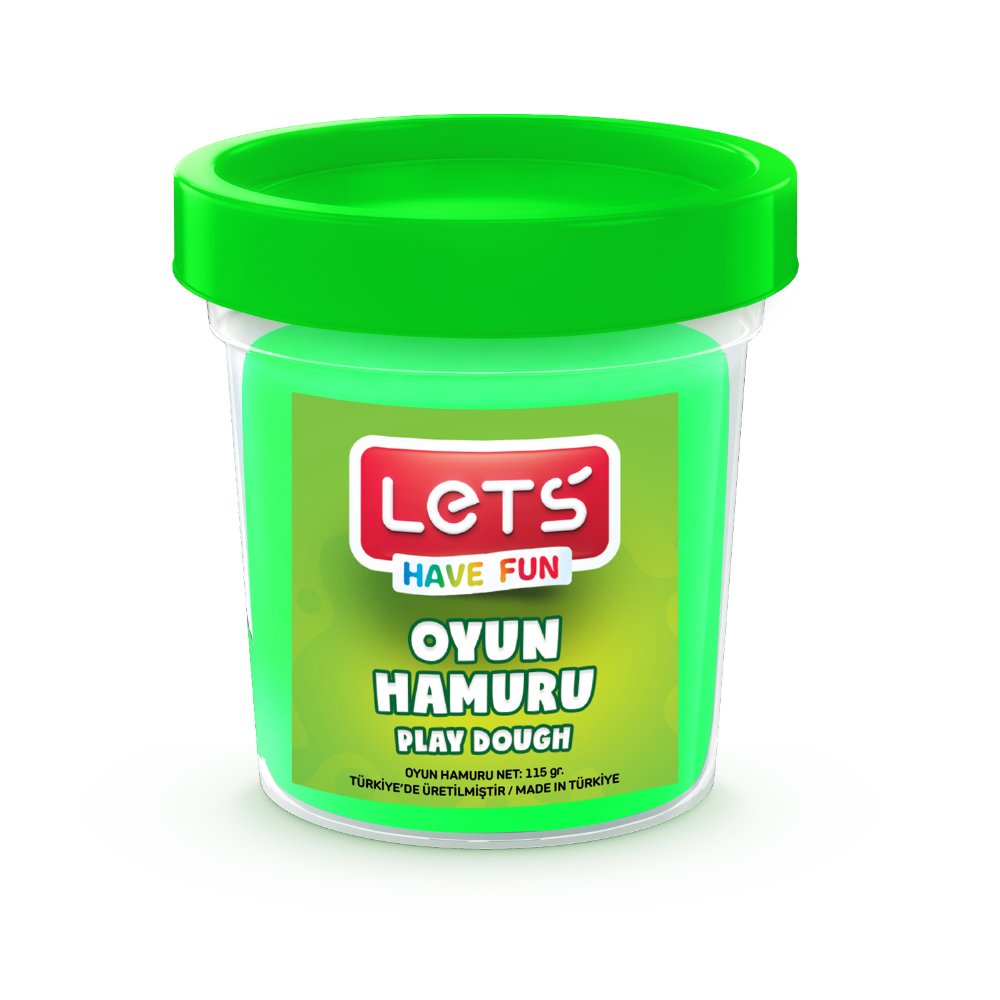 Lets Tek Renk Oyun Hamuru Neon Yeşil 115g