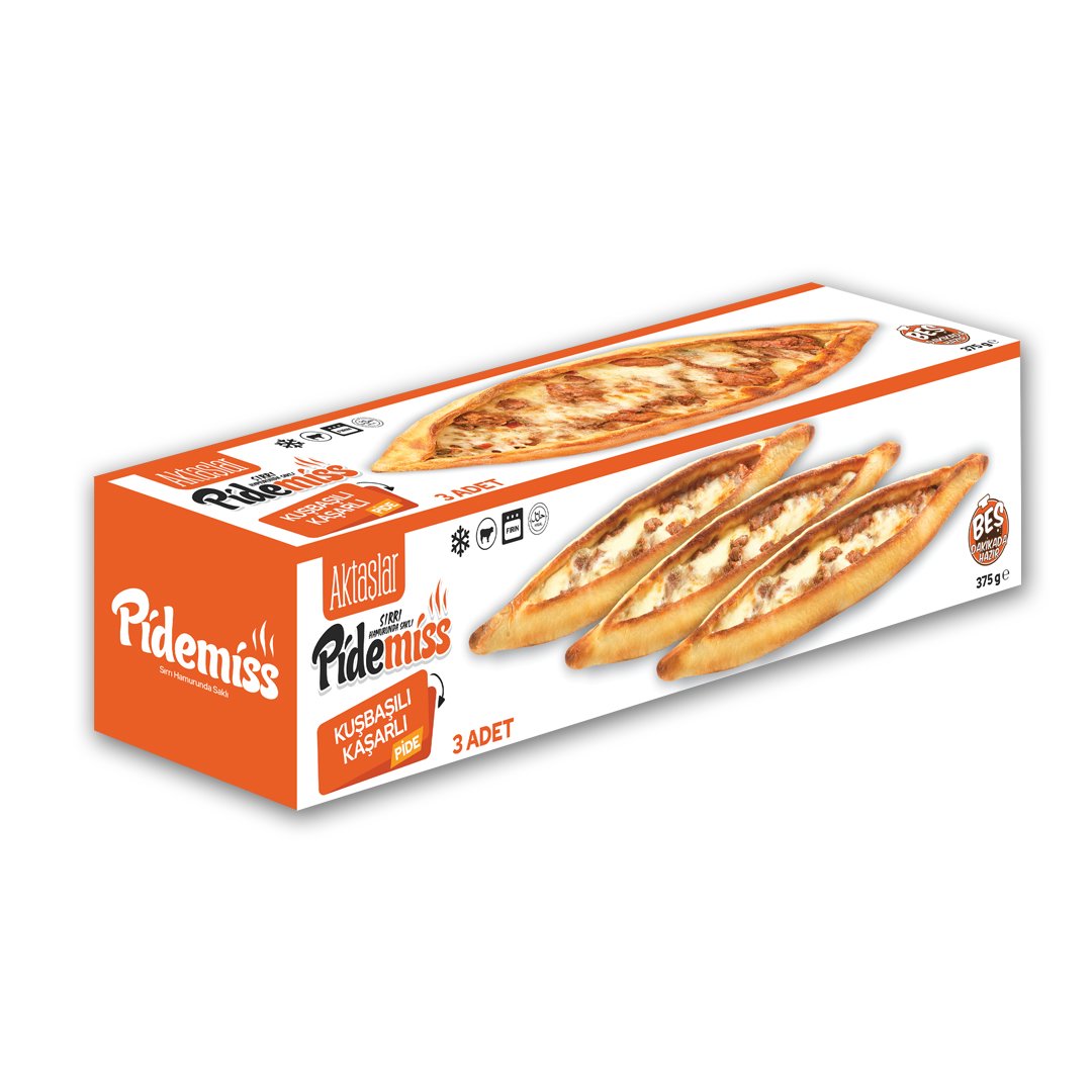 Aktaşlar Pidemiss Dondurulmuş Kuşbaşılı Kaşarlı Pide 3*125 Gr