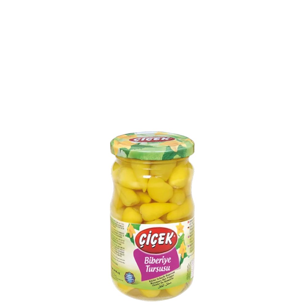 Çiçek Biberiye Turşusu Cam Kavanoz 370cc Süzme:180gr
