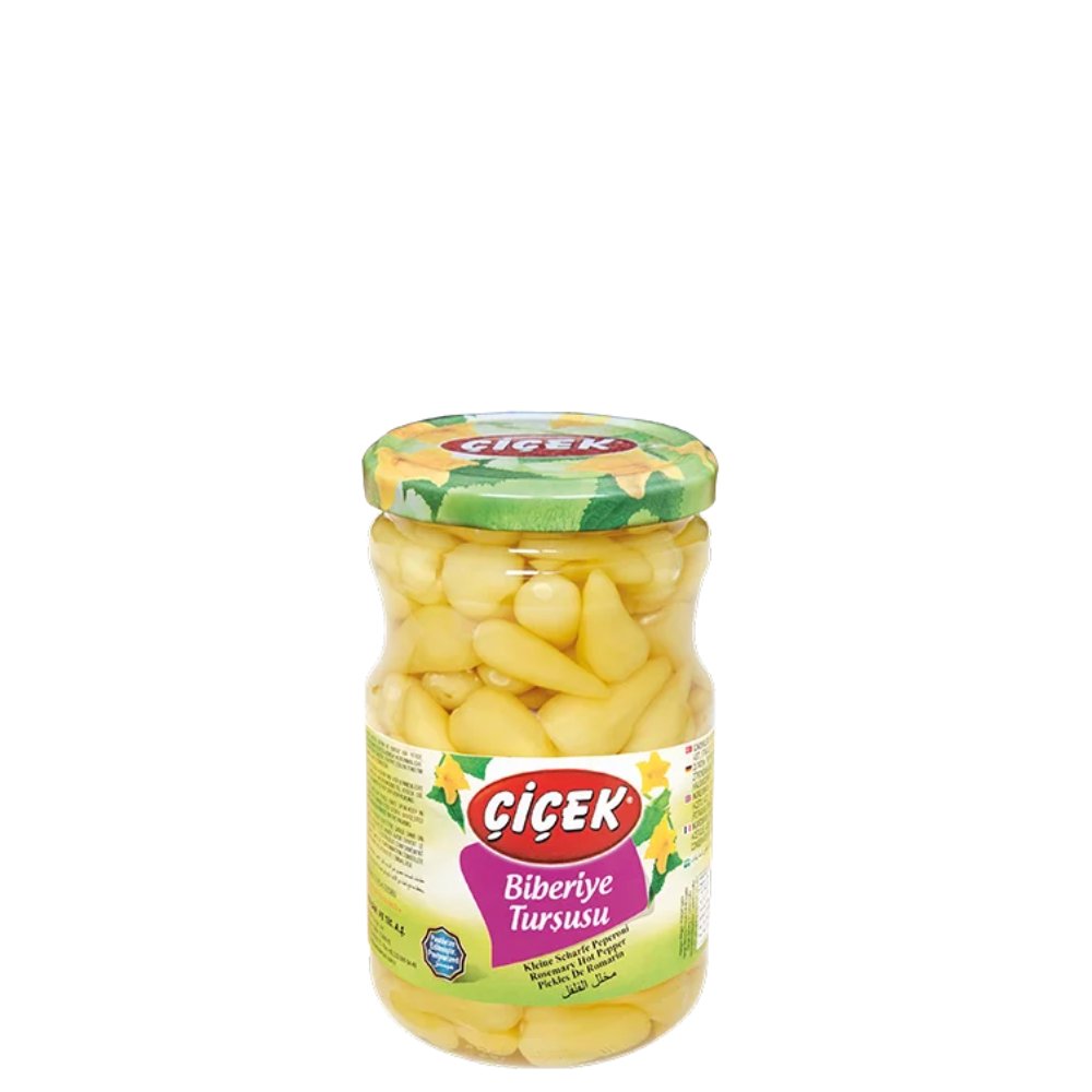Çiçek Biberiye Turşusu Cam Kavanoz 720cc Süzme:360gr