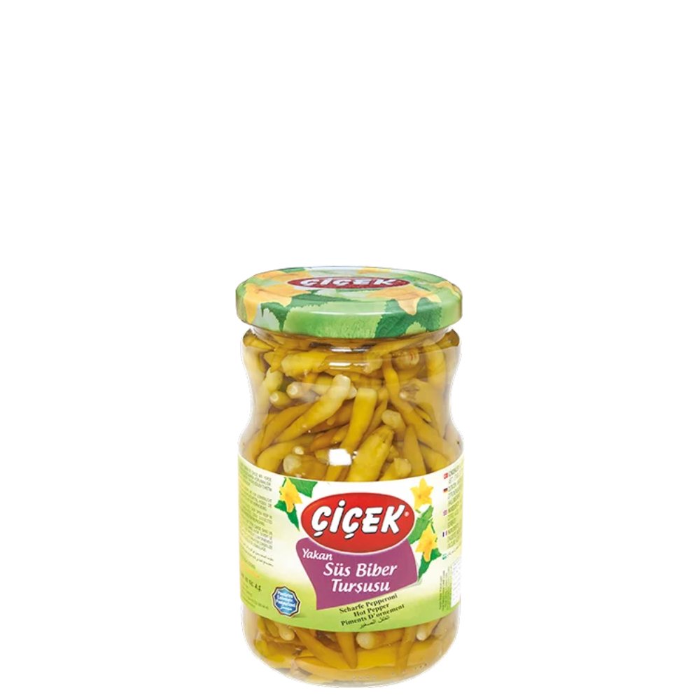 Çiçek Yakan Biber Turşusu Cam Kavanoz 720cc Süzme:300gr