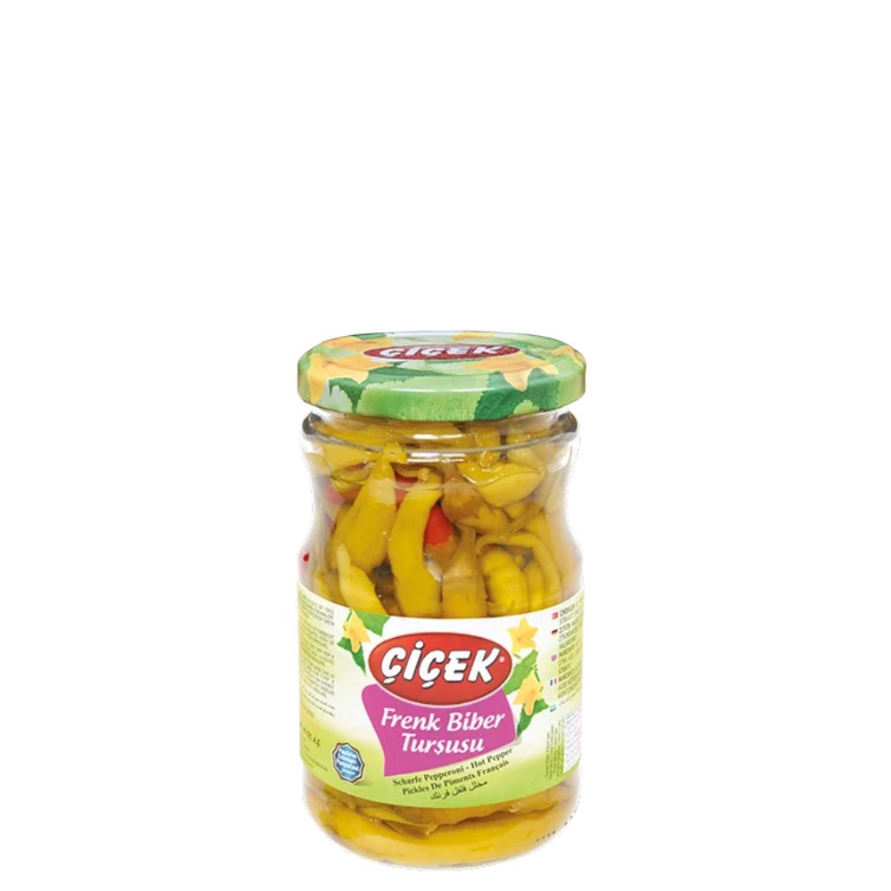 Çiçek Frenk Biber Turşusu Cam Kavanoz 720cc Süzme:250gr