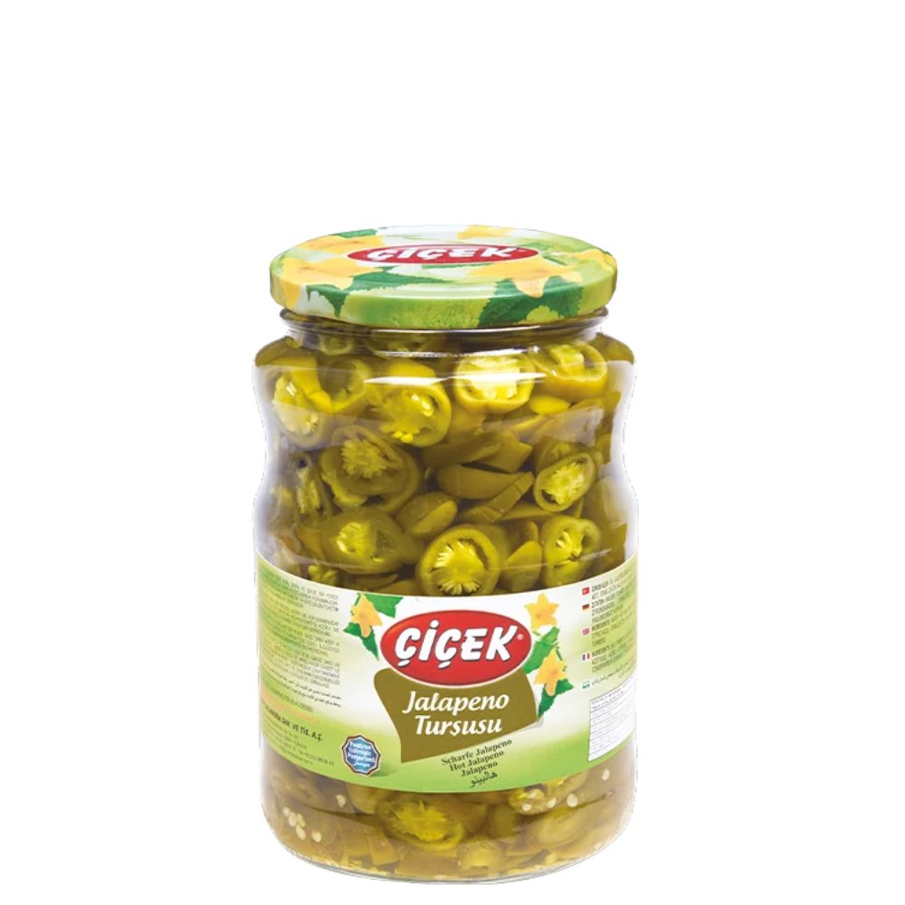 Çiçek Jalapeno Biber Turşusu Cam Kavanoz 1700cc Süzme:750gr