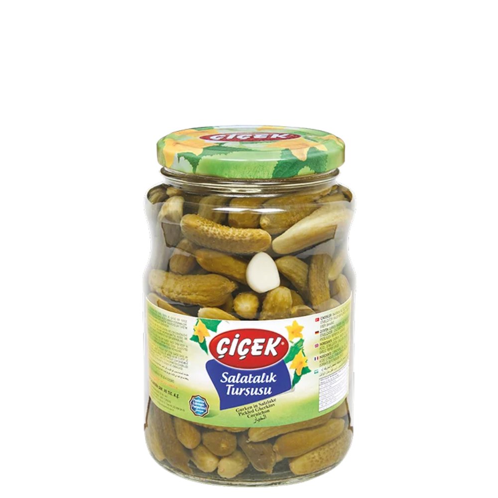 Çiçek Salatalık Turşusu Cam Kavanoz No:2 1700cc Süzme:900gr