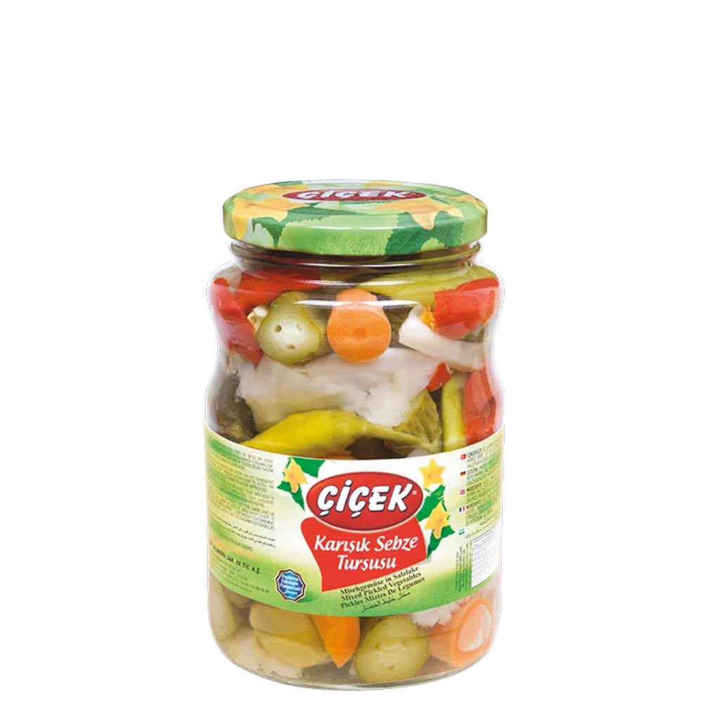 Çiçek Türlü(Karışık) Turşu Cam Kavanoz 1700cc Süzme:900gr