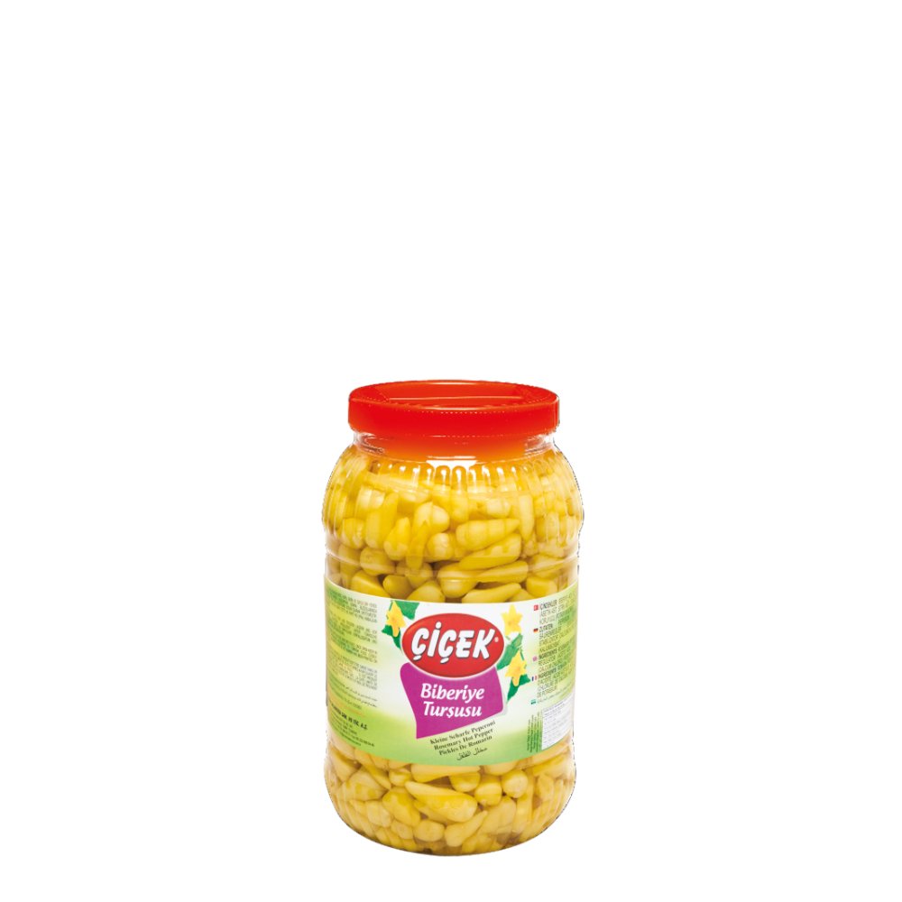 Çiçek Biberiye Turşusu Pet Şişe 3kg Süzme:1,5kg