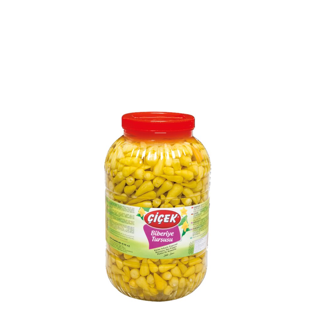 Çiçek Biberiye Turşusu Pet Şişe 5Kg Süzme:2,6kg