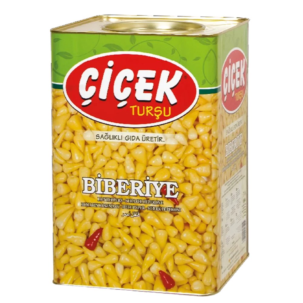 Çiçek Biberiye Turşusu Kova 13kg Süzme:6kg