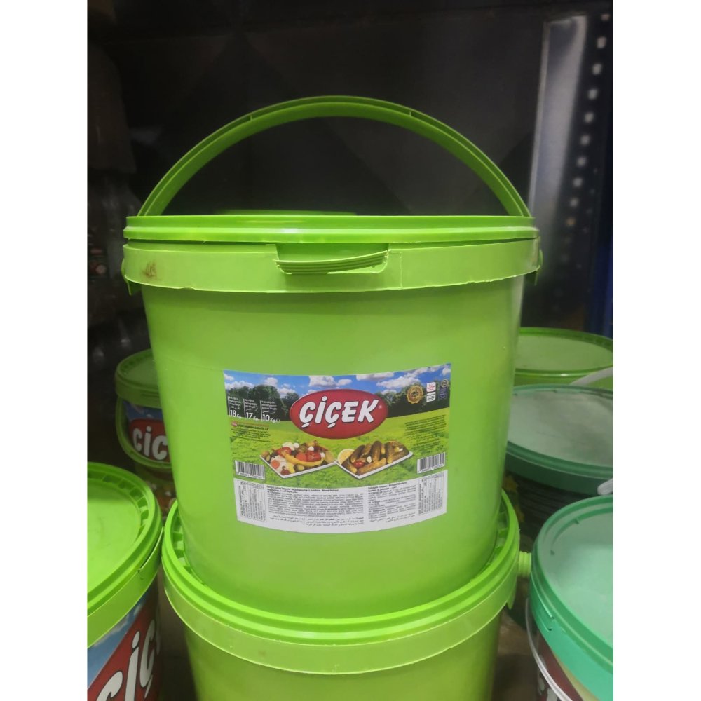 Çiçek Jalapeno Biber Turşusu Kova 10kg Süzme:5kg
