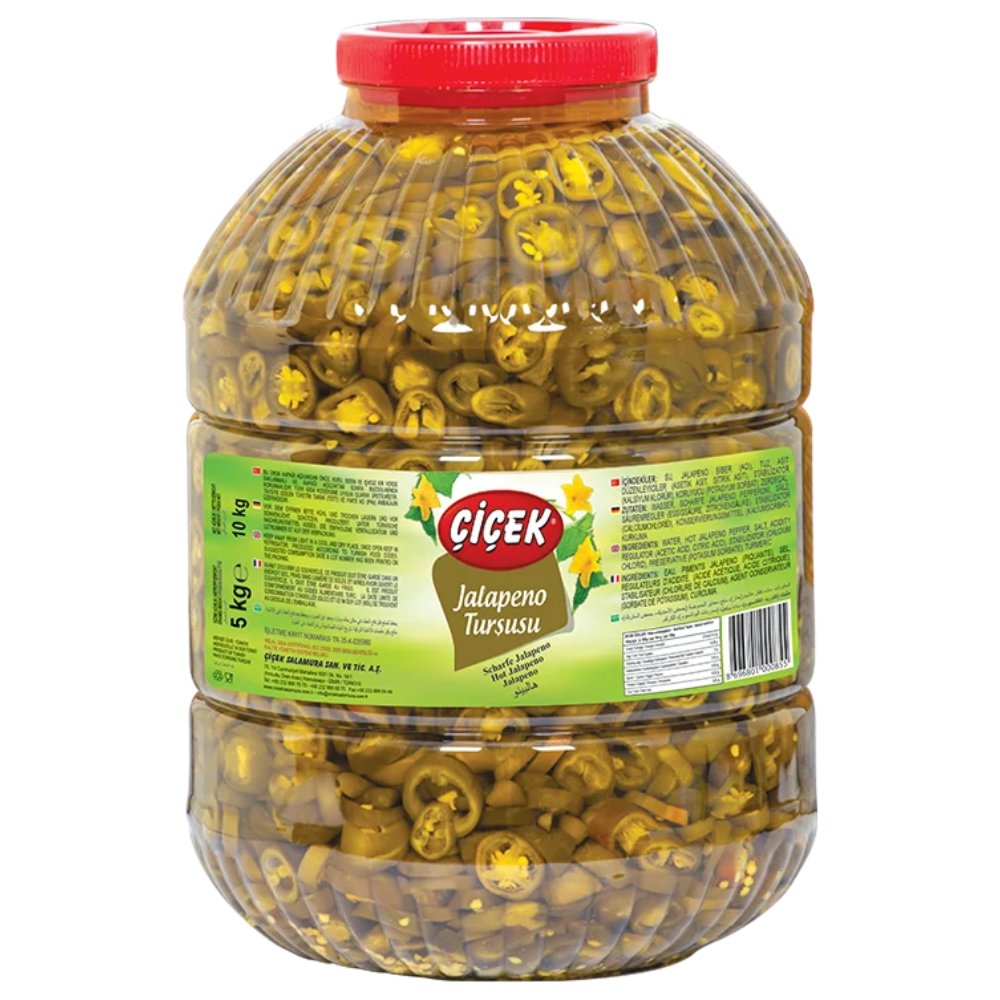 Çiçek Jalapeno Biber Turşusu Pet Şişe 10Kg Süzme:5kg