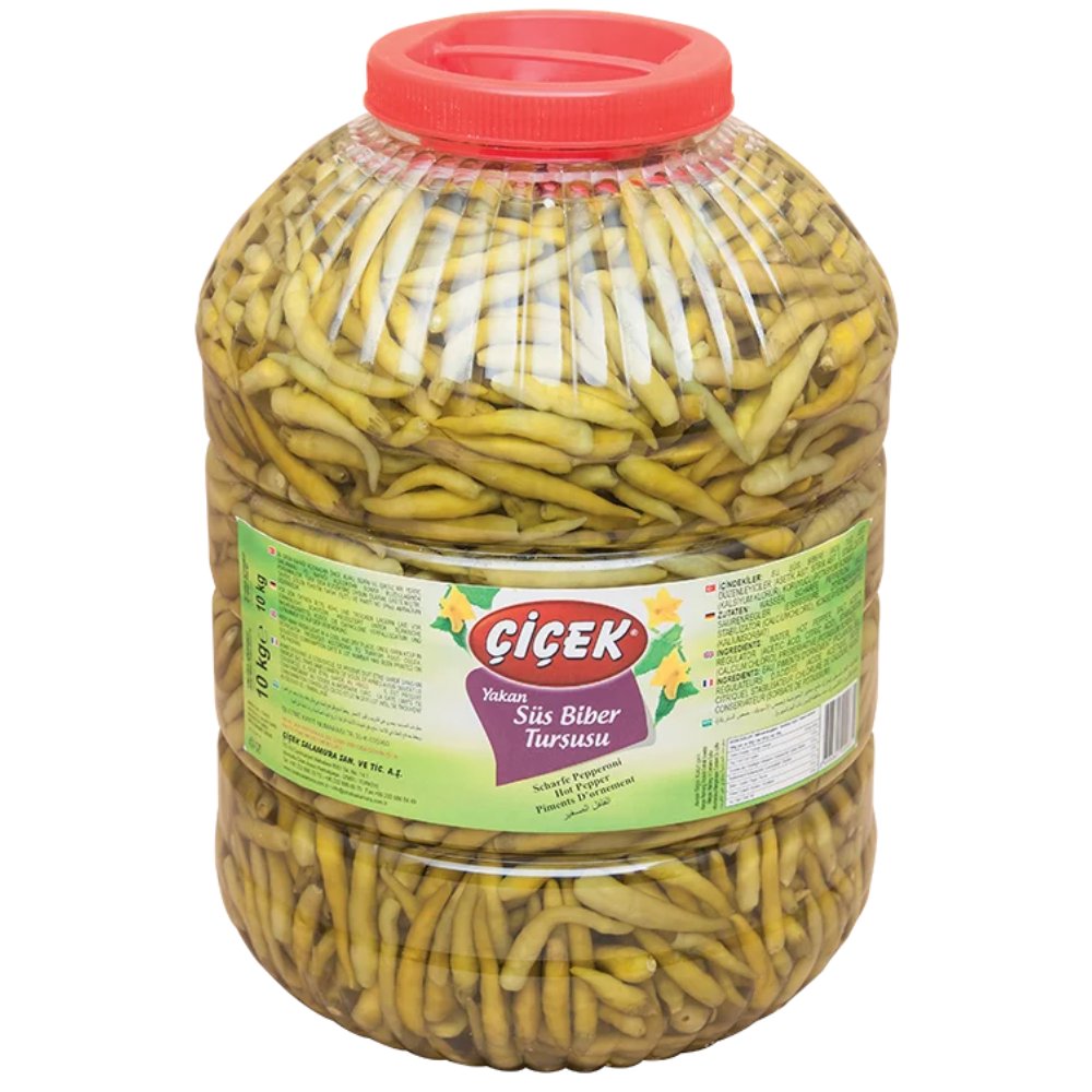 Çiçek Yakan Biber Turşusu Pet Şişe 10Kg Süzme:5kg