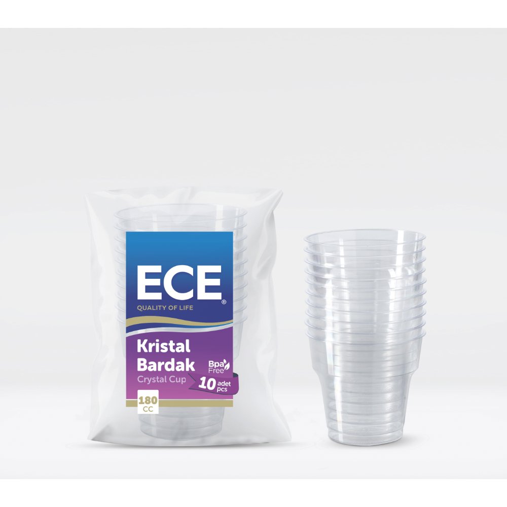 ECE Kristal Bardak Şeffaf 180cc 10'lu