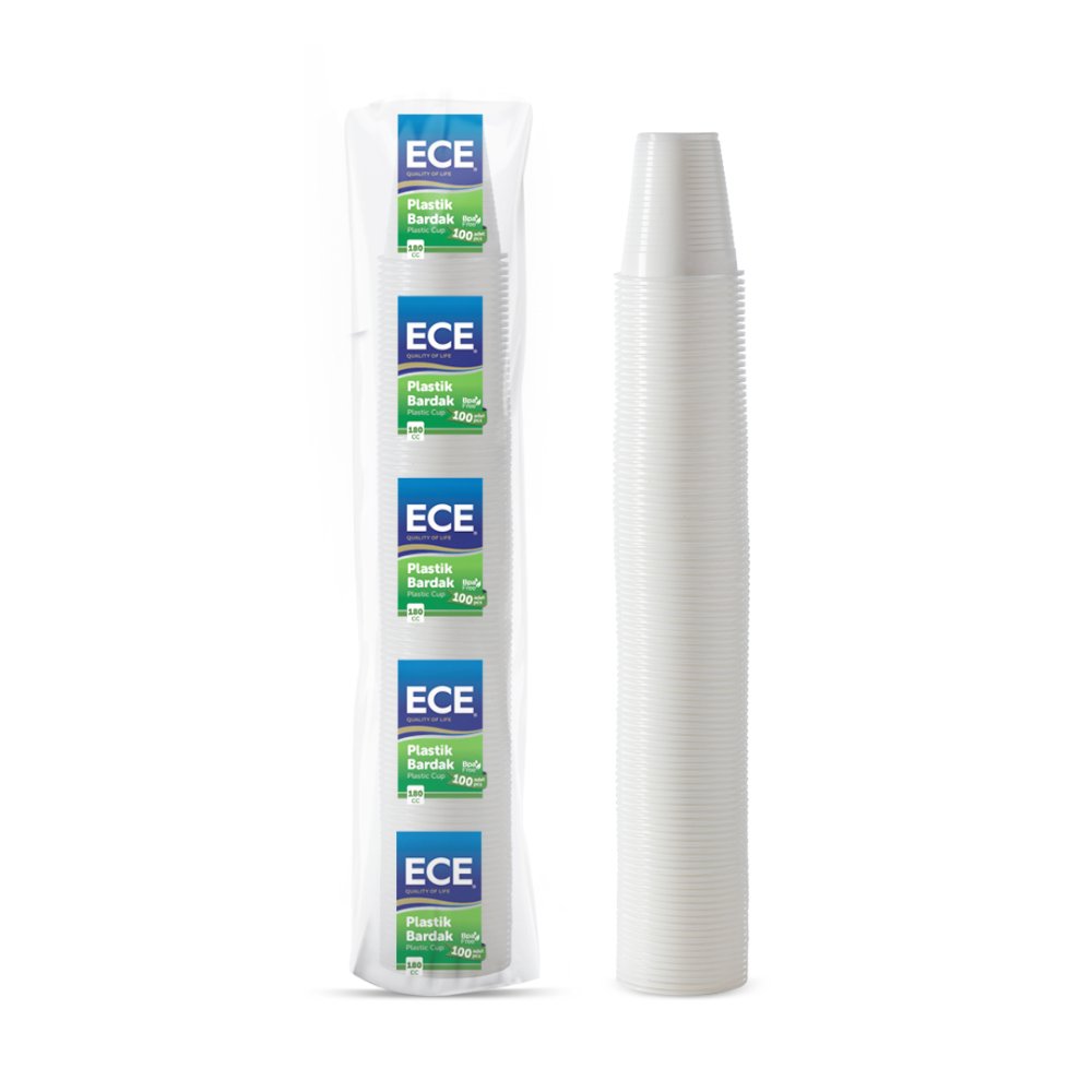ECE PLastik Bardak Şeffaf 180cc 1,4gr 10'lu