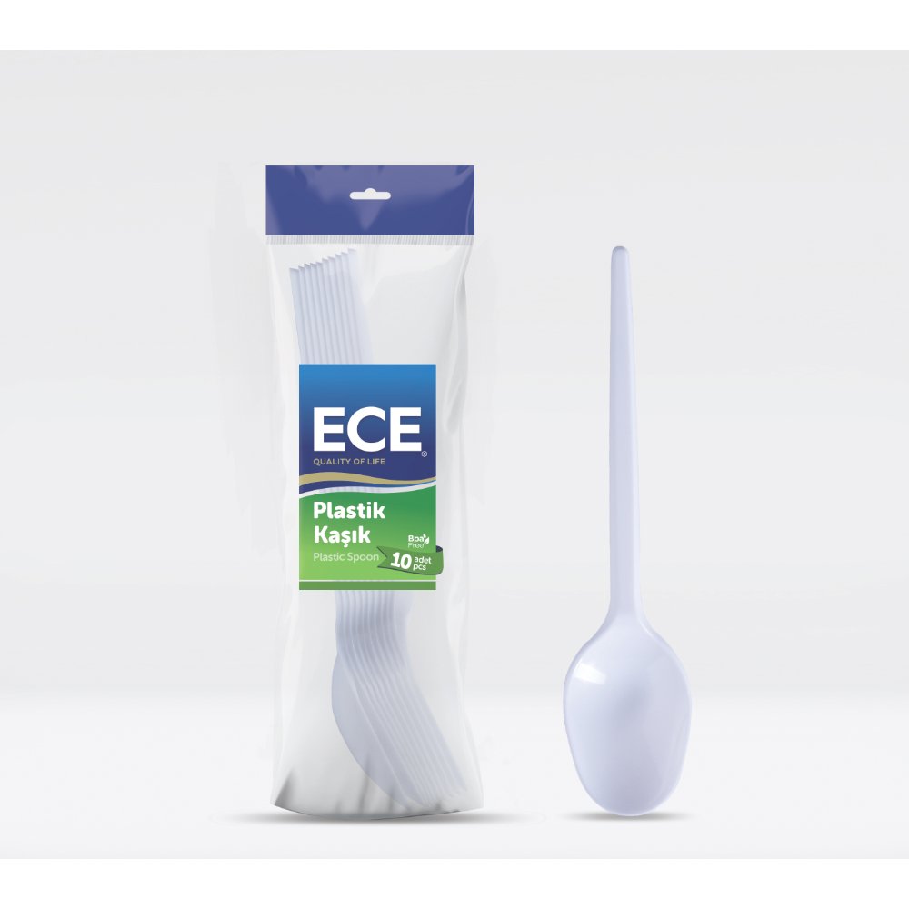 ECE Plastik Kaşık Beyaz Eko 10'lu