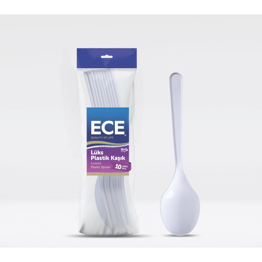 ECE Plastik Kaşık Beyaz Lüx 10'lu
