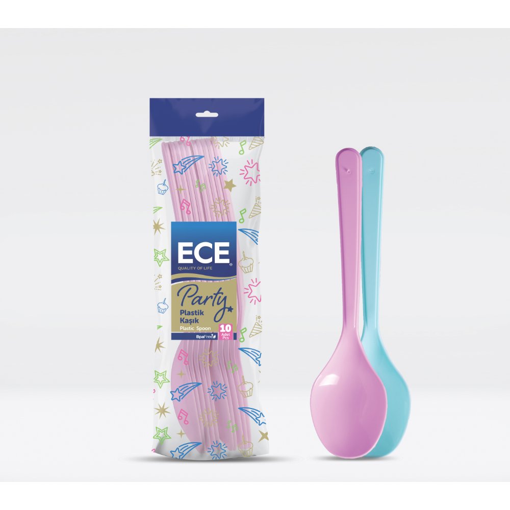 ECE Party Plastik Kaşık Pembe 10'lu
