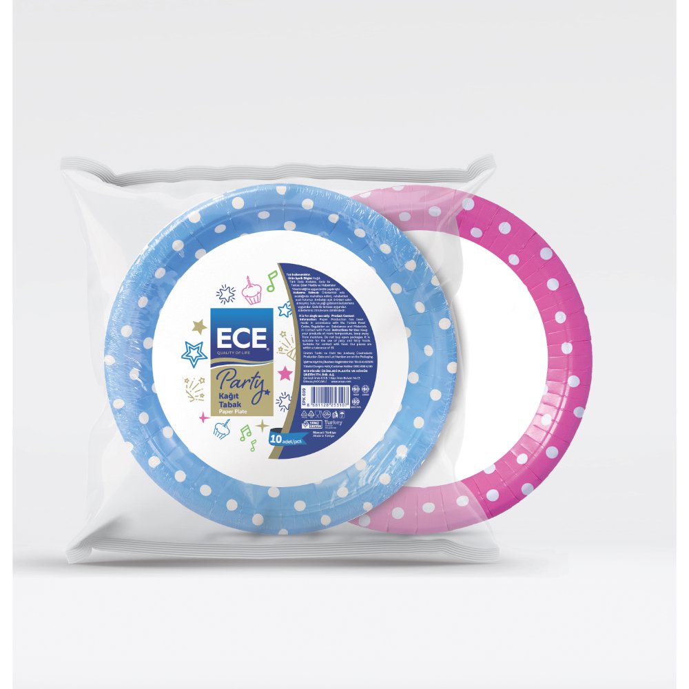 ECE Party Kağıt Tabak Pembe 22,5cm 10'lu