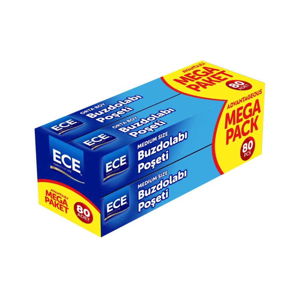 ECE Buzdolabı Poşeti Mega Paket Orta 24X38cm 80'li