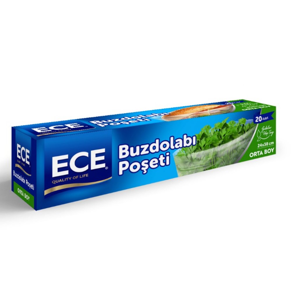 ECE Buzdolabı Poşeti Orta 24X38cm 20'li