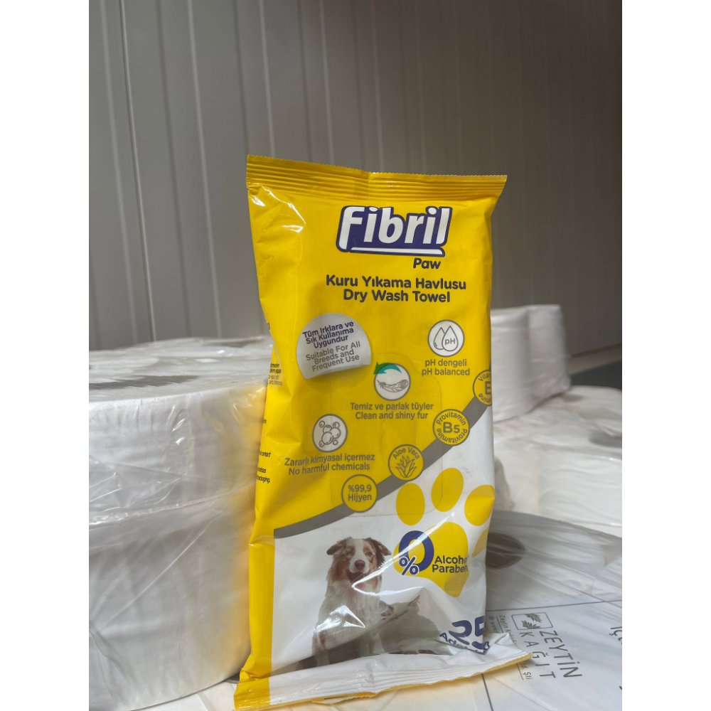 Fibril Pet Kuru Yıkama Havlusu 25'li