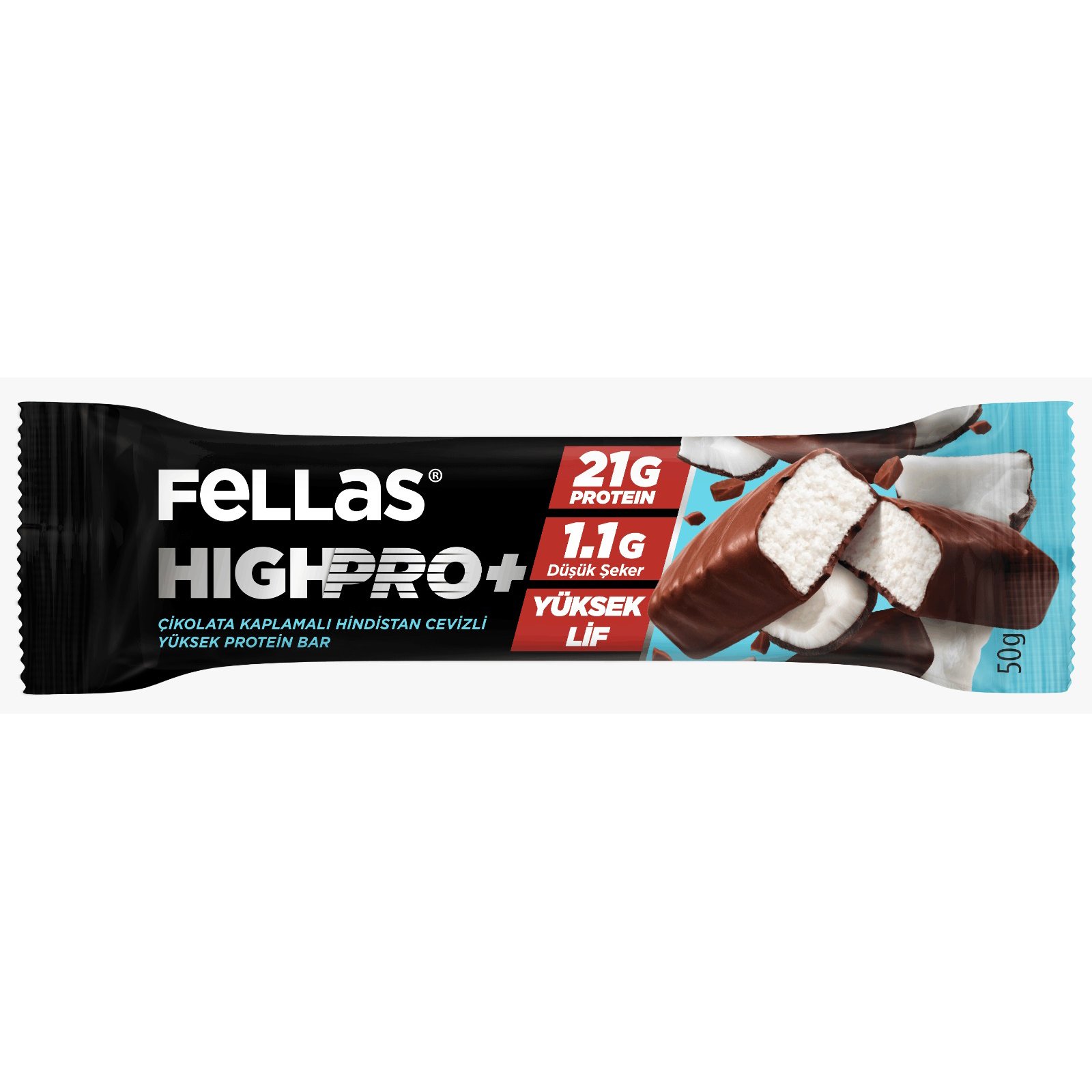 Fellas Highpro+ Protein Bar Hindistan Cevizli 50 gr