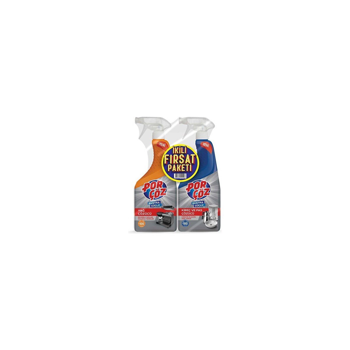 Porçöz Fırsat Paketi (Extra Güçlü Kireç Çözücü Sprey + Extra Güçlü Yağ Çözüzü Sprey)750ml
