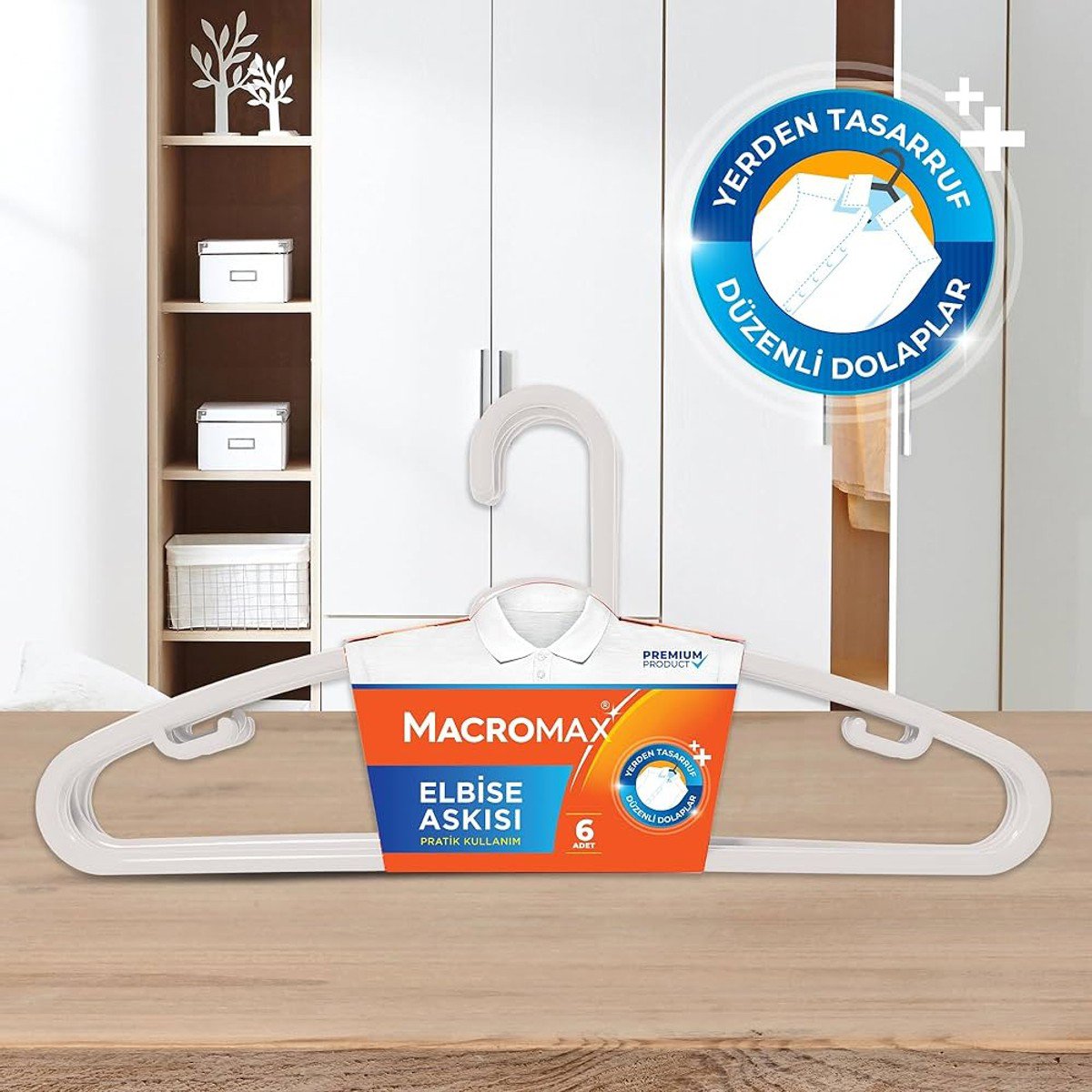 Macro Max Elbise Askısı 6'lı