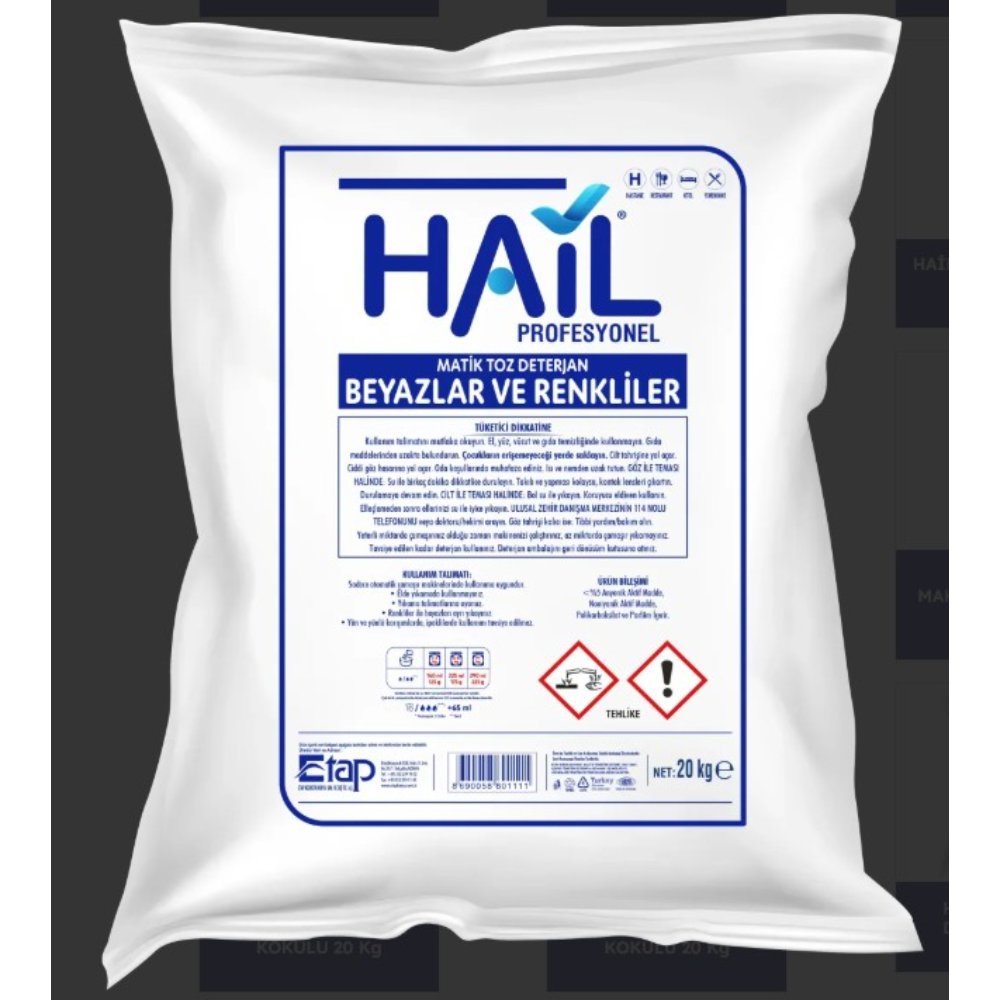 Hail Professionel Matik Toz Deterjan Beyazlar Ve Renkliler