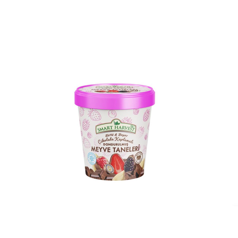 Smart Harvest Donuk Meyve Taneleri - Sütlü Beyaz Çikolata Kaplı Berry Mix 150 gr